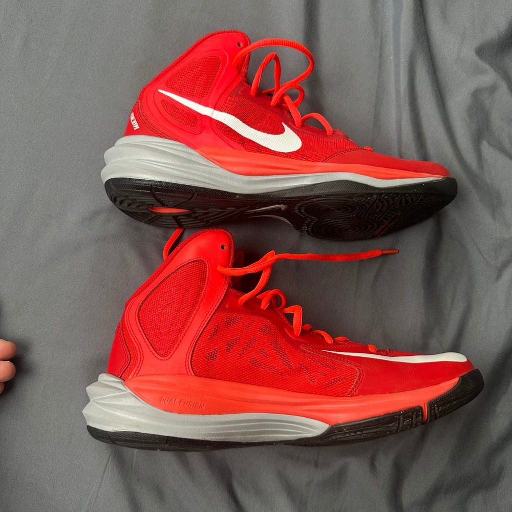 Nike Prime Hype DF Basketball Shoes University Red White 653711-600 Mens 8 - Picture 4 of 10